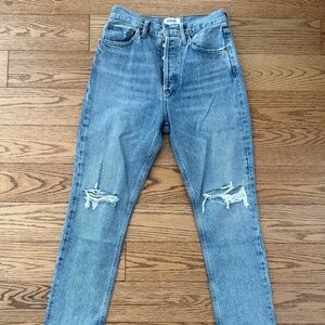 AGOLDE Riley High Rise Straight Leg Jeans in Escalate, 25